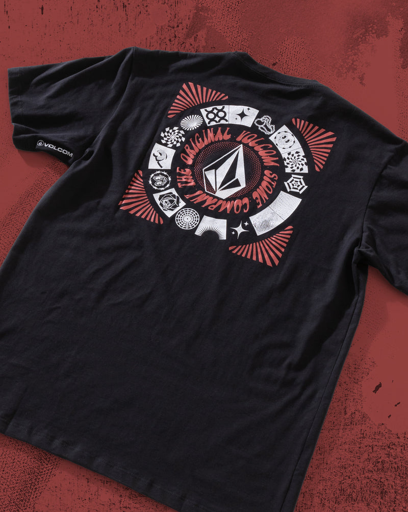 Camiseta Regular Volcom Round Out Preta