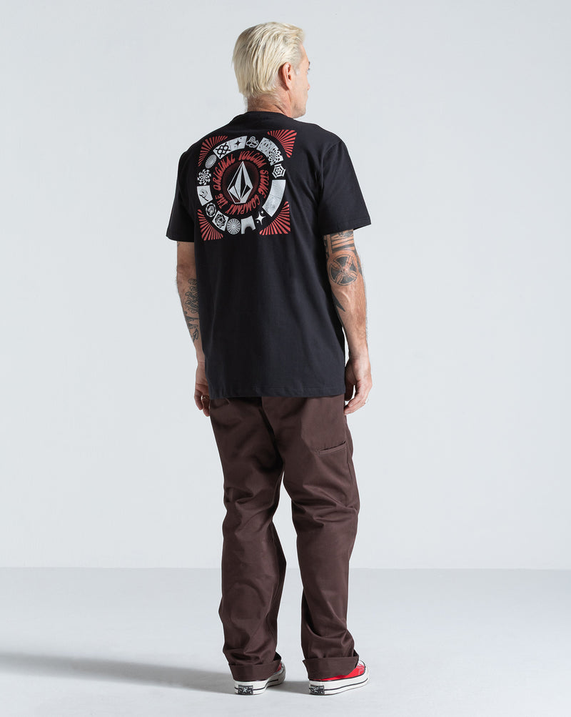 Camiseta Regular Volcom Round Out Preta