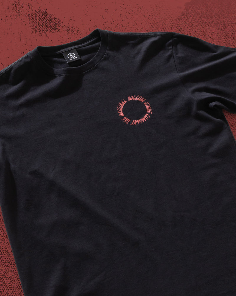 Camiseta Regular Volcom Round Out Preta