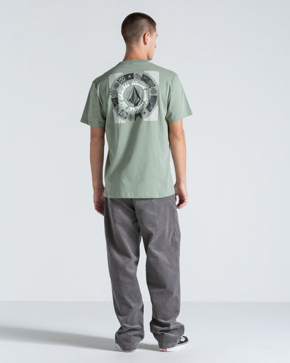 Camiseta Regular Volcom Round Out Verde Claro