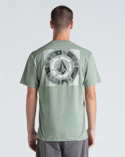 Camiseta Regular Volcom Round Out Verde Claro