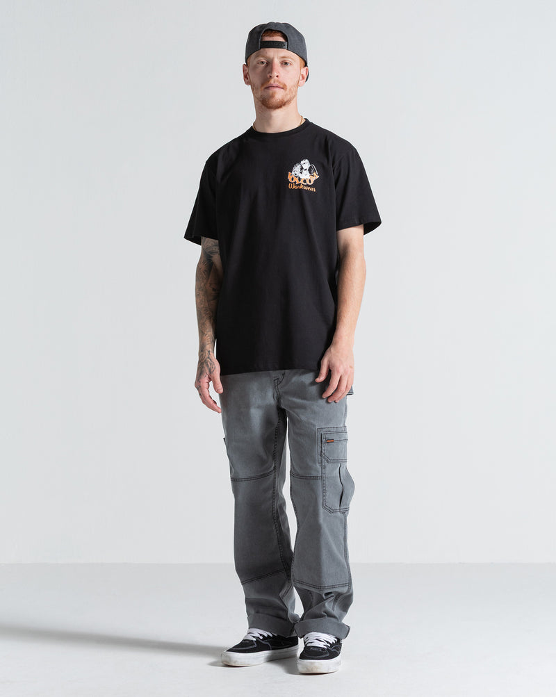 Camiseta Regular Volcom Grindit Preta