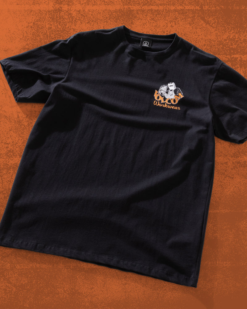 Camiseta Regular Volcom Grindit Preta