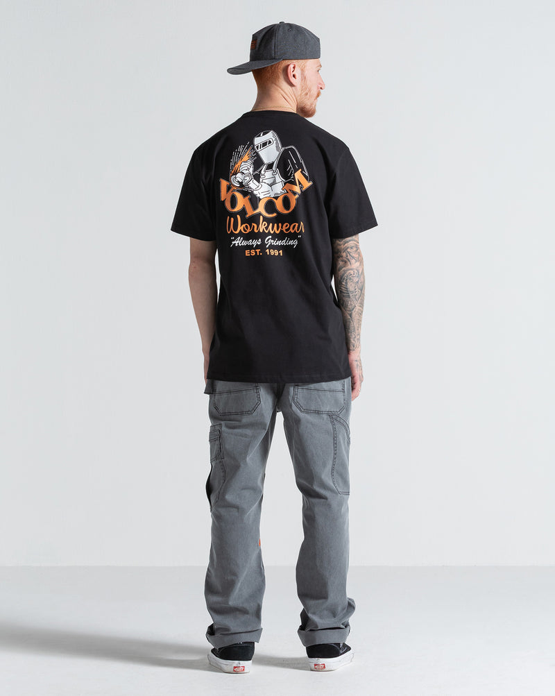 Camiseta Regular Volcom Grindit Preta