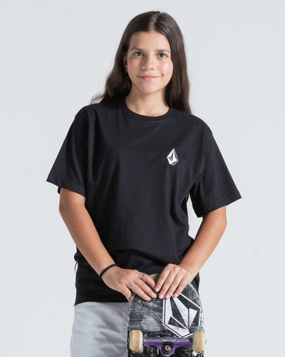 Camiseta Regular Volcom Iconic Juvenil Preta