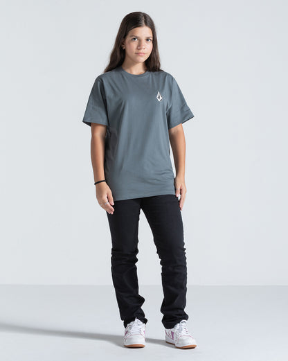 Camiseta Regular Volcom Iconic Juvenil Cinza