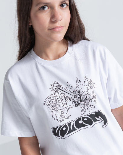 Camiseta Regular Volcom Blasted Branca