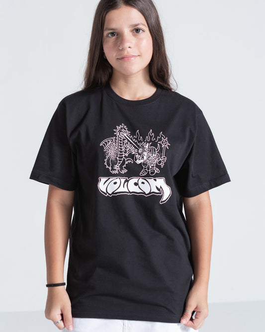 Camiseta Regular Volcom Blasted Preta