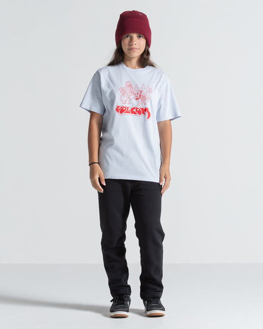 Camiseta Regular Volcom Blasted Azul Claro