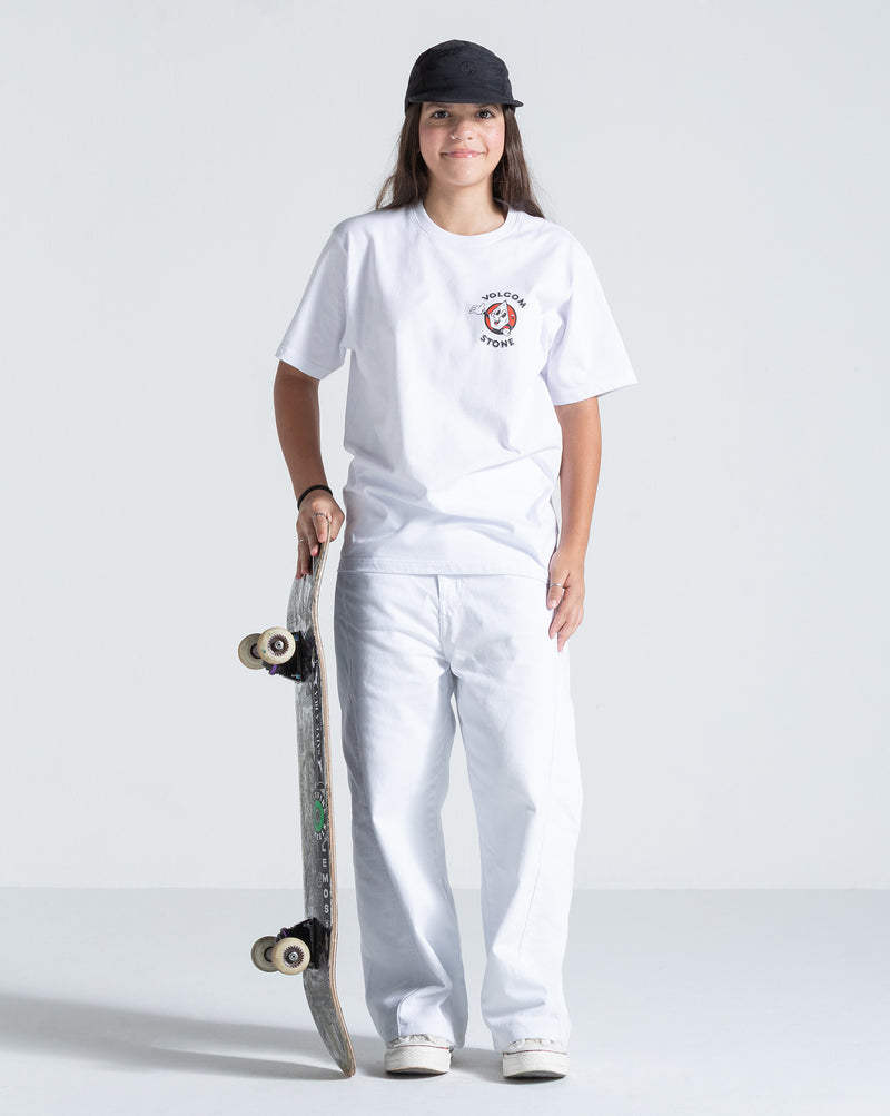 Camiseta Regular Volcom Mistestone Juvenil Branca