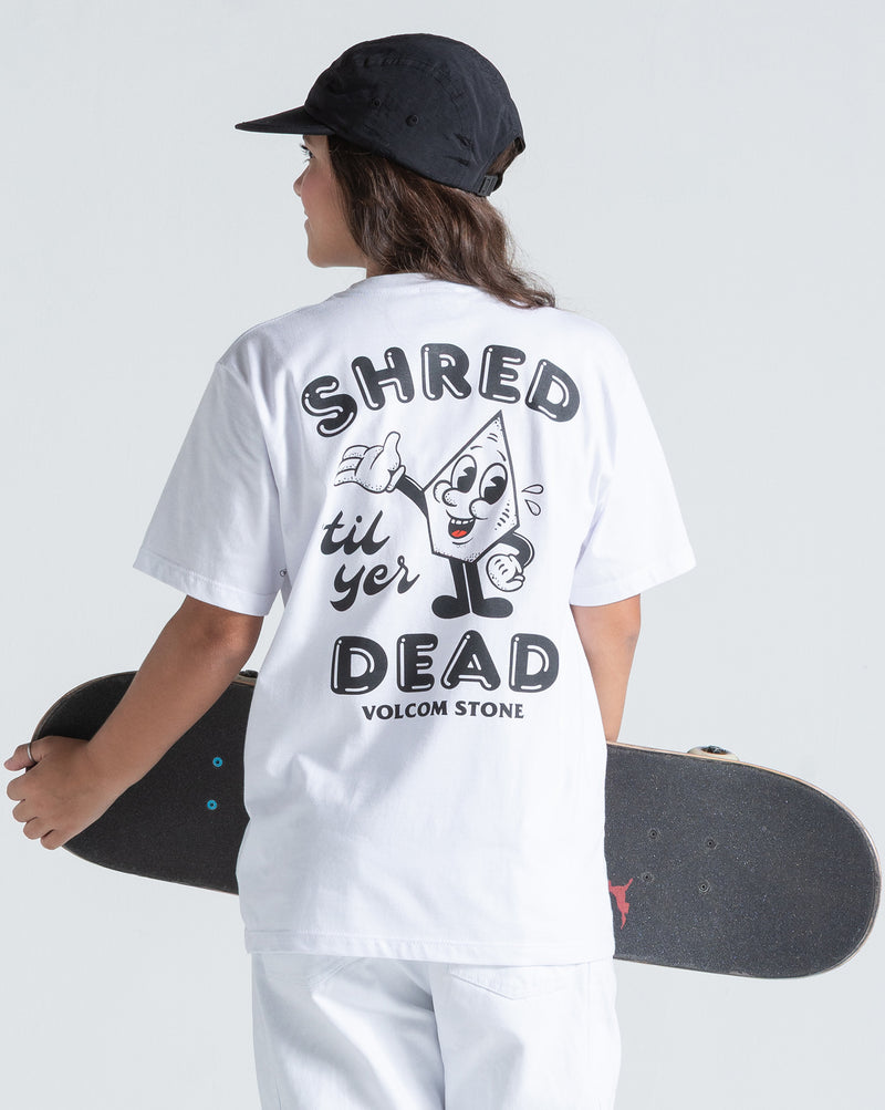 Camiseta Regular Volcom Mistestone Juvenil Branca
