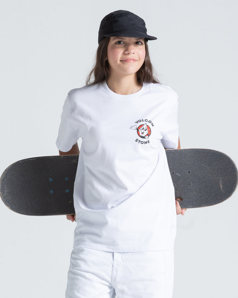 Camiseta Regular Volcom Mistestone Juvenil Branca