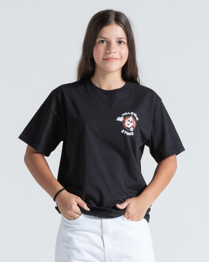 Camiseta Regular Volcom Mistestone Juvenil Preta