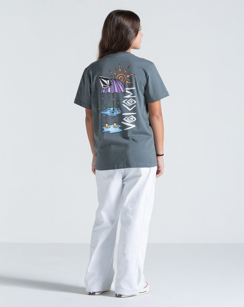 Camiseta Regular Volcom Sunfish Cinza Chumbo