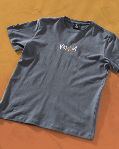 Camiseta Regular Volcom Sunfish Cinza Chumbo