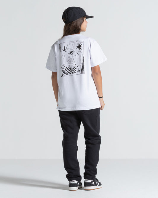 Camiseta Regular Volcom Nowhere Juvenil Branca