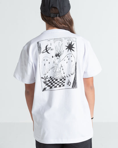 Camiseta Regular Volcom Nowhere Juvenil Branca