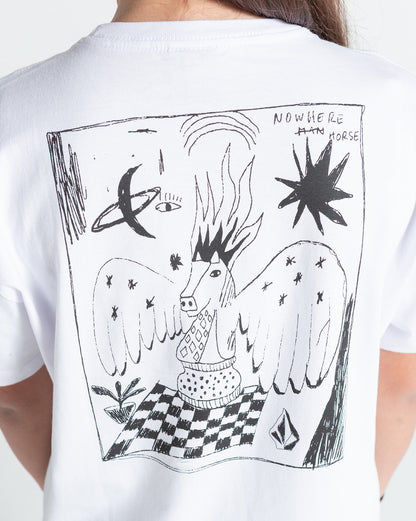 Camiseta Regular Volcom Nowhere Juvenil Branca