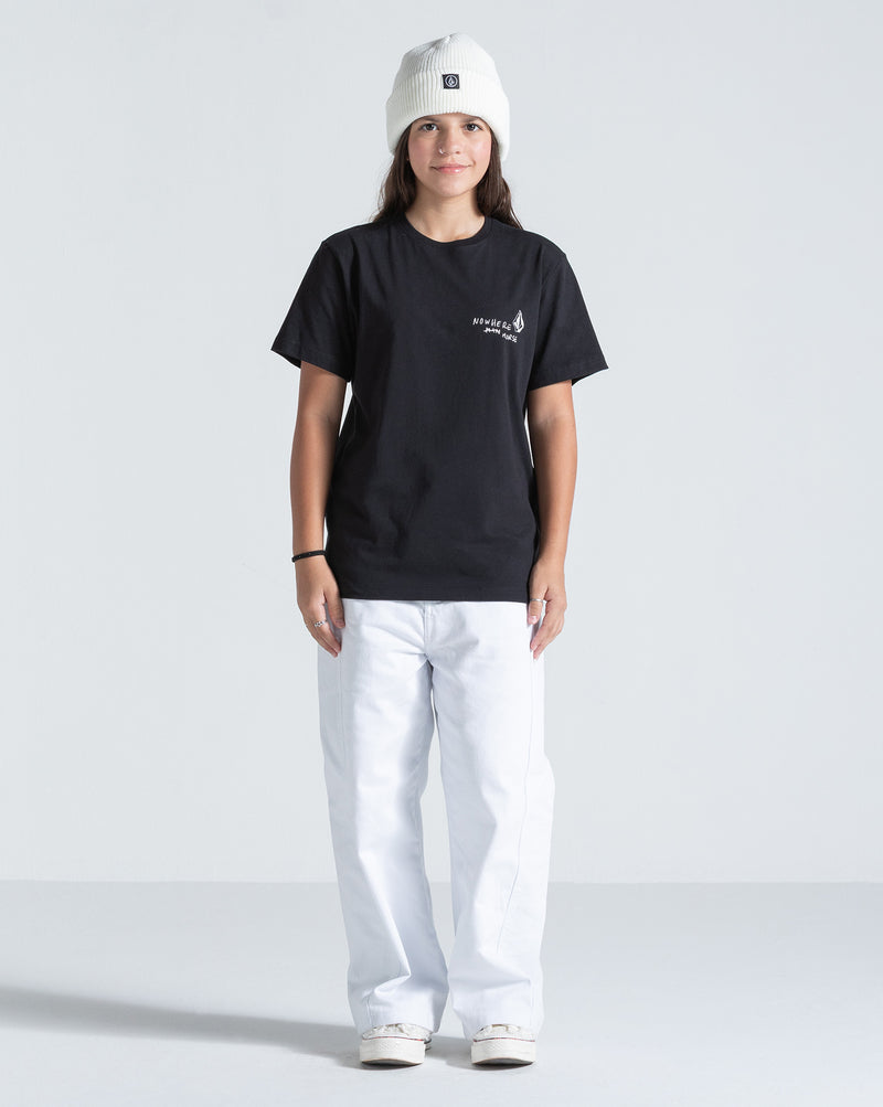 Camiseta Regular Volcom Nowhere Juvenil Preta