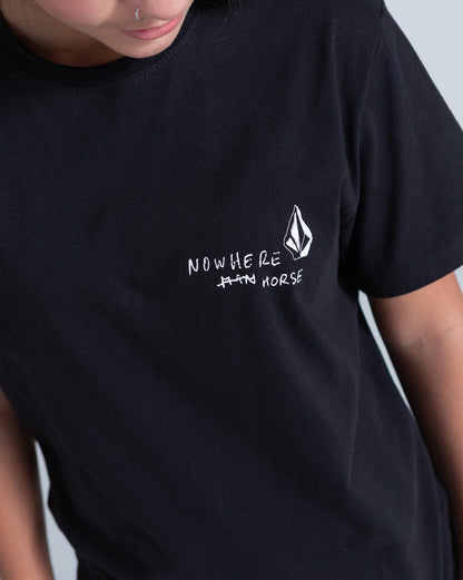 Camiseta Regular Volcom Nowhere Juvenil Preta