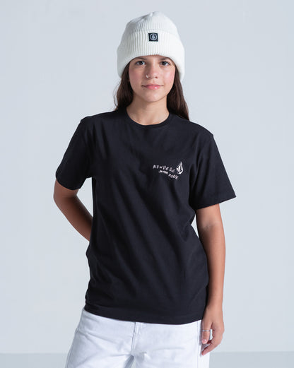 Camiseta Regular Volcom Nowhere Juvenil Preta