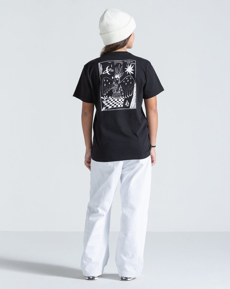 Camiseta Regular Volcom Nowhere Juvenil Preta