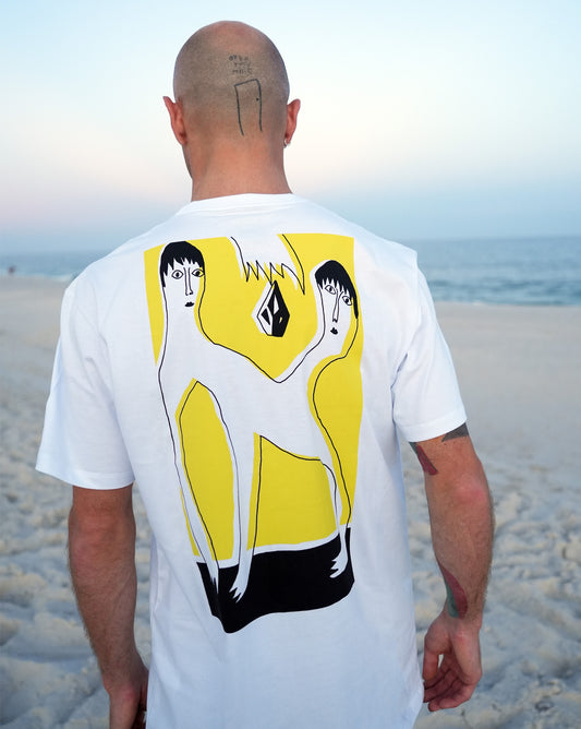 Camiseta Volcom FA x Alucinandinho Face To Face Branca