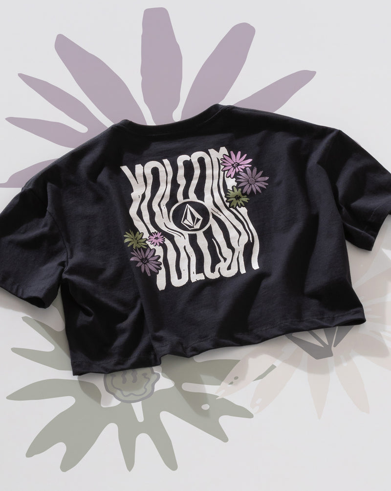 Camiseta Regular Volcom Dial Crop Preta