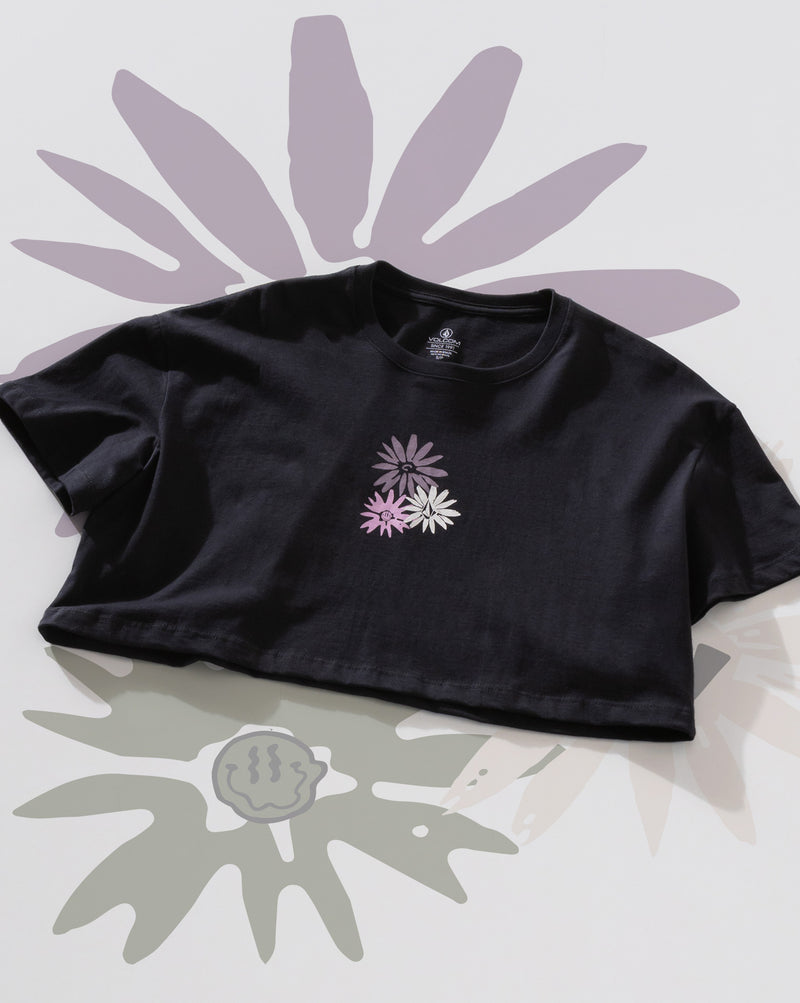 Camiseta Regular Volcom Dial Crop Preta