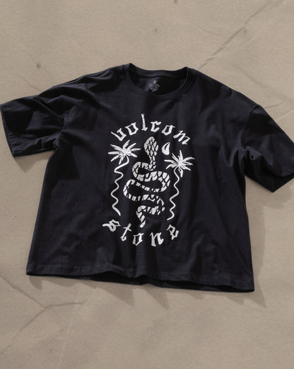 Camiseta Regular Volcom Burnout Preta