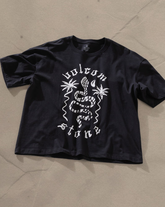 Camiseta Regular Volcom Burnout Preta