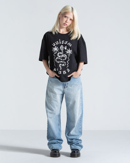 Camiseta Regular Volcom Burnout Preta
