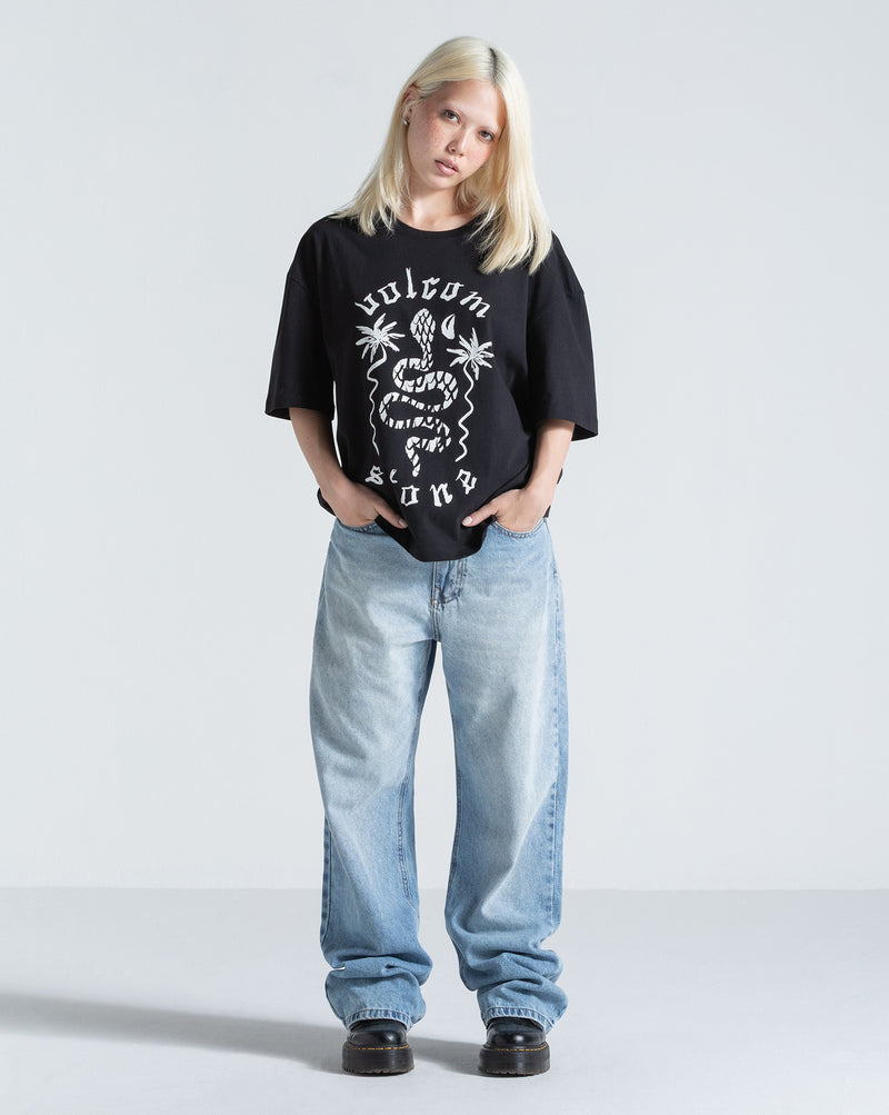 Camiseta Regular Volcom Burnout Preta