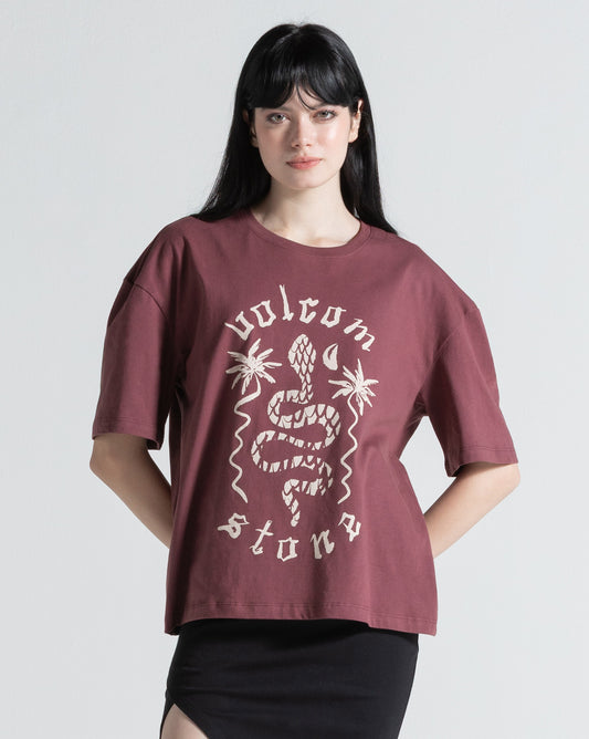 Camiseta Regular Volcom Burnout Bordô