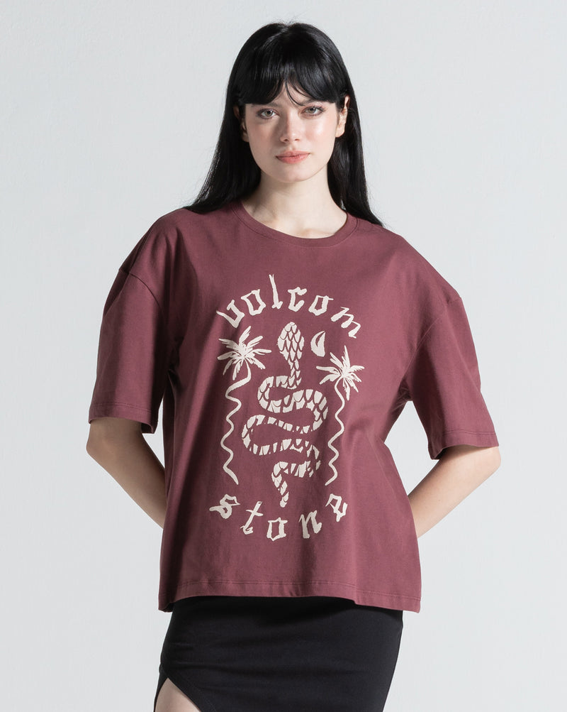 Camiseta Regular Volcom Burnout Bordô