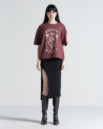 Camiseta Regular Volcom Burnout Bordô