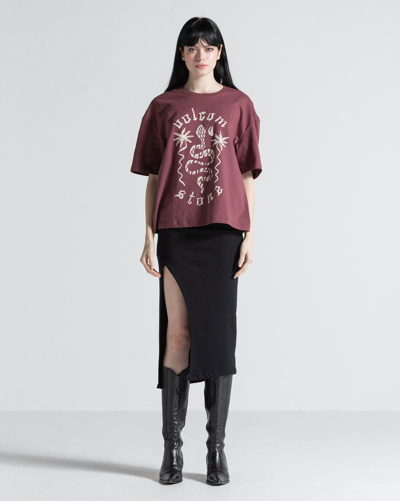 Camiseta Regular Volcom Burnout Bordô