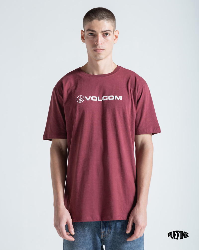 Camiseta Regular Volcom New Euro Bordô