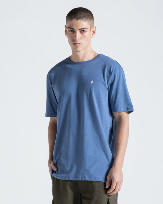 Camiseta Regular Volcom Stone Blanks Azul Escuro