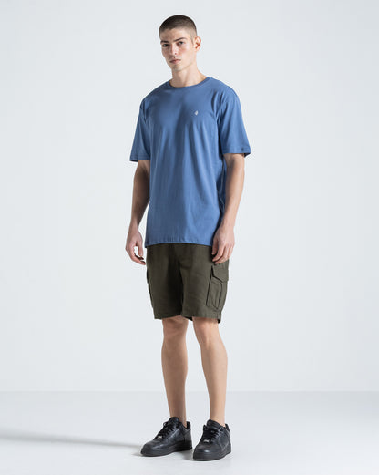 Camiseta Regular Volcom Stone Blanks Azul Escuro