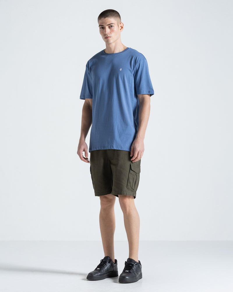 Camiseta Regular Volcom Stone Blanks Azul Escuro