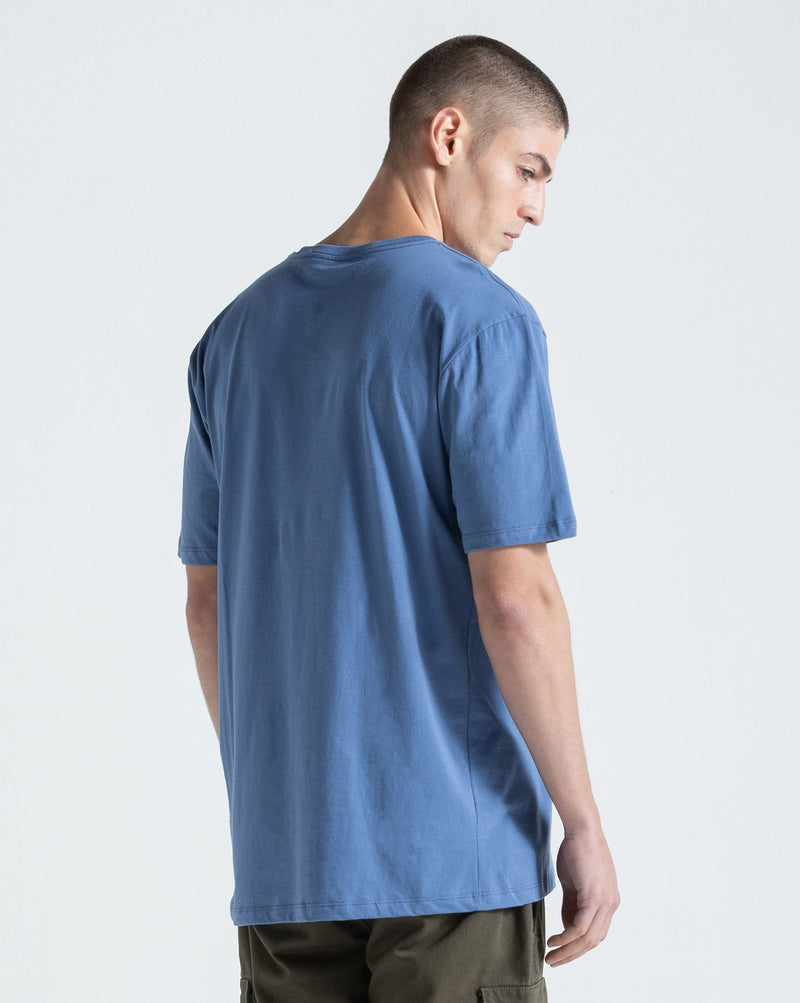 Camiseta Regular Volcom Stone Blanks Azul Escuro