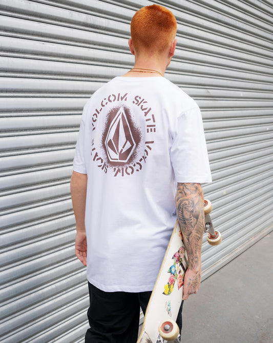 Camiseta Regular Volcom Skidder Branca