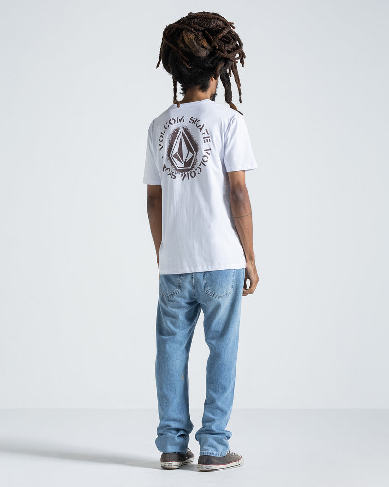 Camiseta Regular Volcom Skidder Branca
