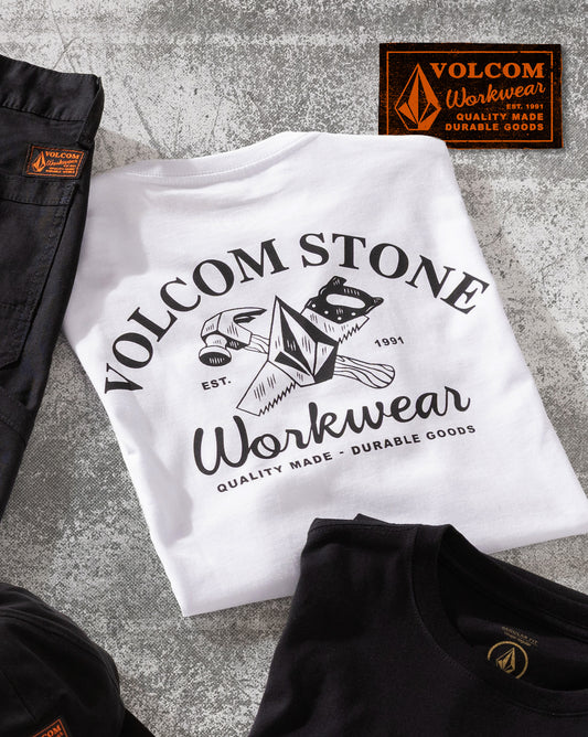 Camiseta Regular Volcom Cross Cut Branca