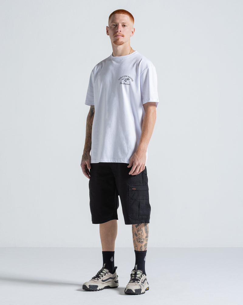 Camiseta Regular Volcom Cross Cut Branca