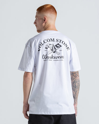 Camiseta Regular Volcom Cross Cut Branca