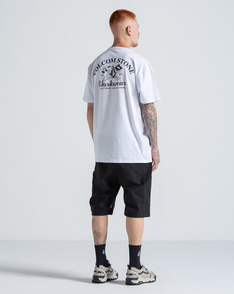 Camiseta Regular Volcom Cross Cut Branca