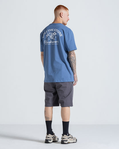 Camiseta Regular Volcom Cross Cut Azul Escuro