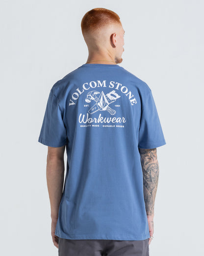 Camiseta Regular Volcom Cross Cut Azul Escuro